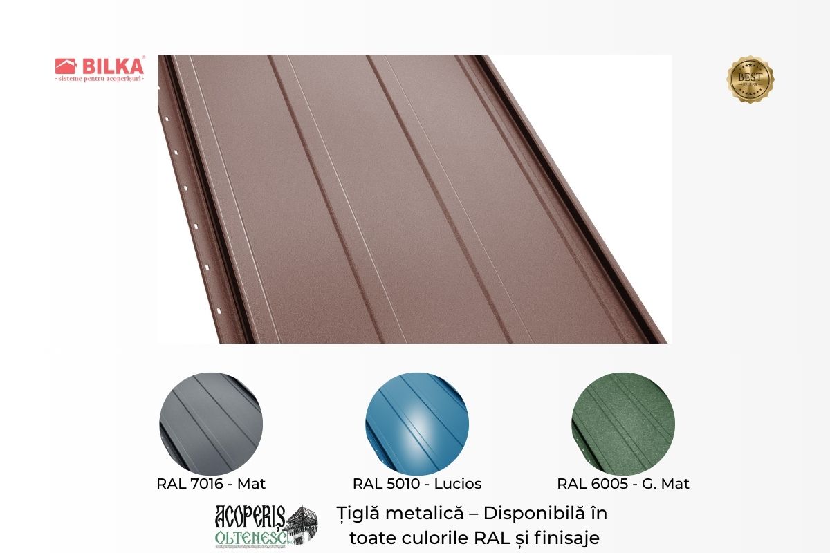 Tablă fălțuită Bilka Retro Panel Plus pentru acoperiș modern