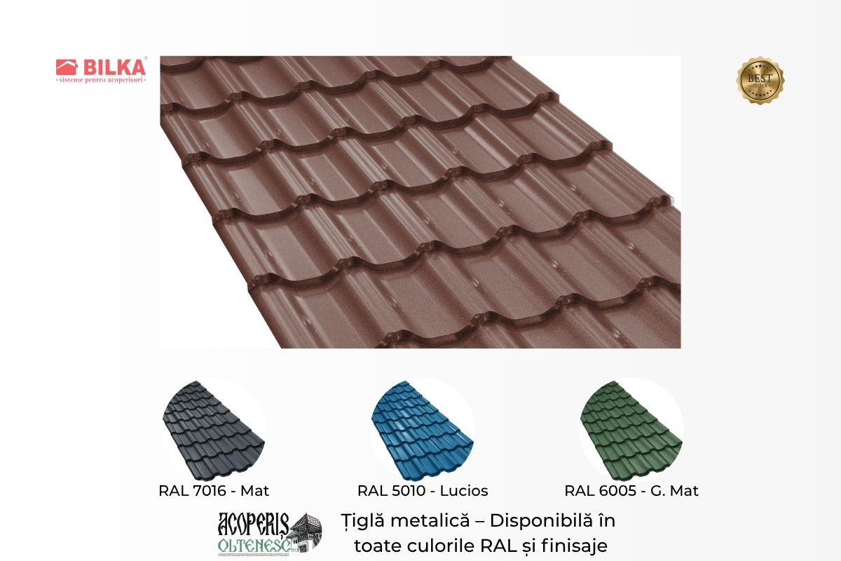 Țiglă metalică Bilka Gotic – vedere de ansamblu pe acoperiș