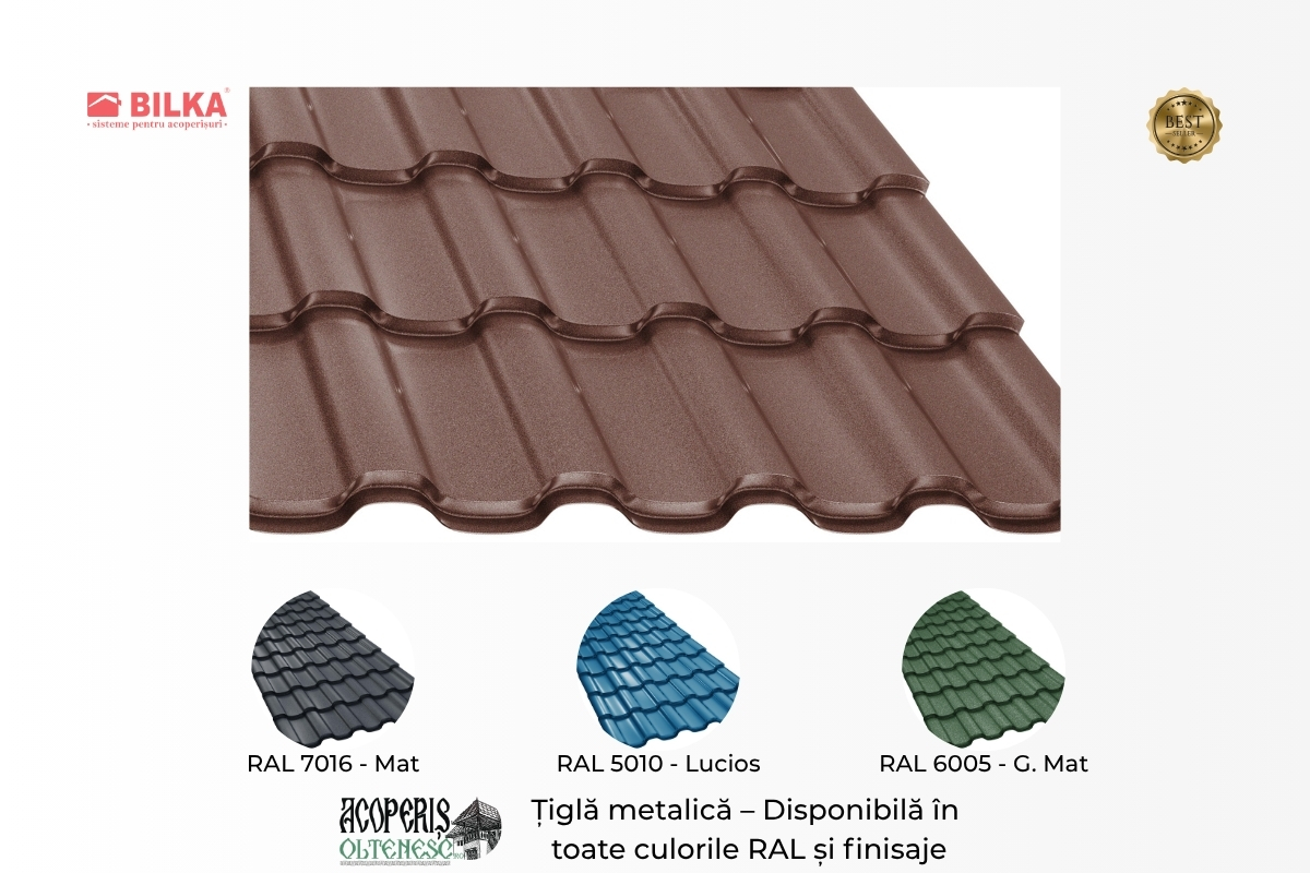 Mostre culori RAL pentru țiglă metalică Bilka Iberic